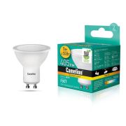 Лампа светодиодная LED5-GU10/830/GU10 5Вт рефлектор матовая 3000К тепл. бел. GU10 405лм 170-265В Camelion 10956