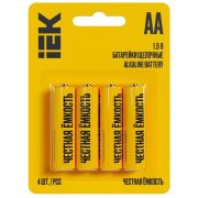 Элемент питания алкалиновый AA/LR6 Alkaline (блист.4шт) IEK ABT-LR06-OP-L04
